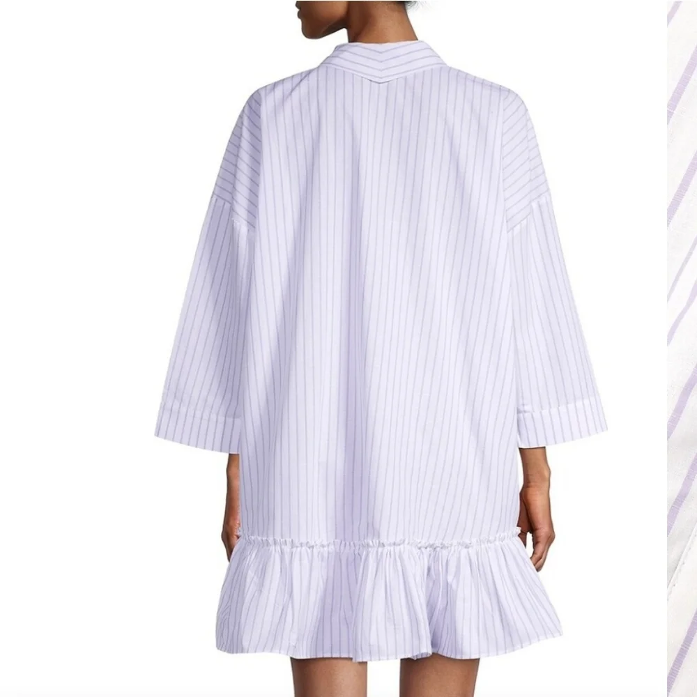 Harshman NWT Nebbi Caftan Striped Crossover Shirt Dress Sz.1X - Picture 2 of 8